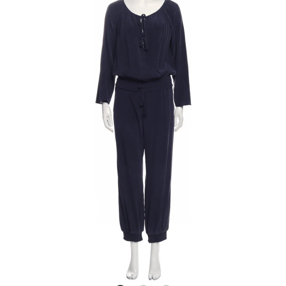 Blue / purple Calypso silk jumpsuit